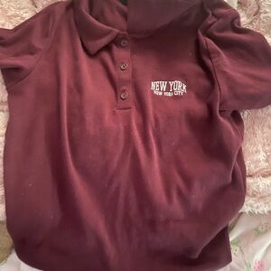 Forever 21 Kids Burgundy Polo Shirt